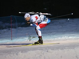 Ondřej Moravec během sprintu Světového poháru v Novém Městě.
