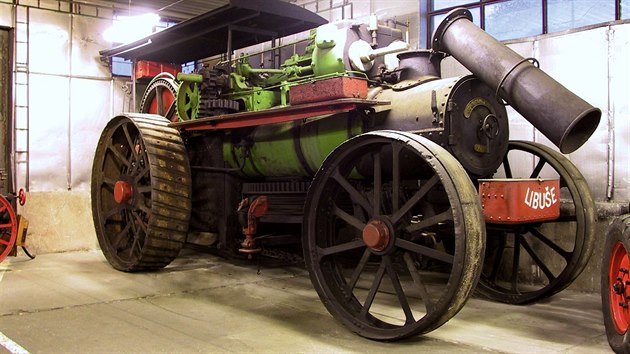 Lokomobila Fowler pro parní lanovou orbu (Národní zemědělské muzeum, pobočka Muzeum zemědělské techniky Čáslav)