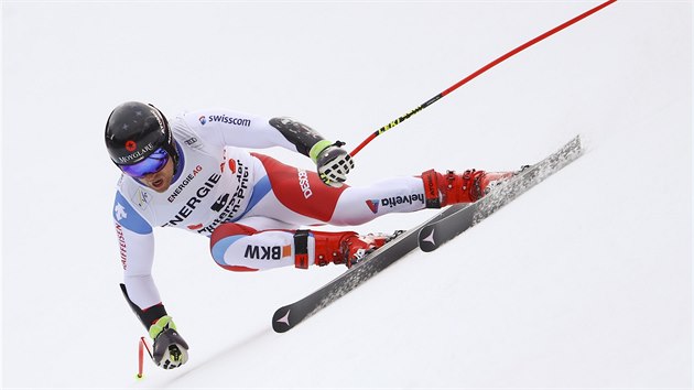 Mauro Caviezel na trati superobho slalomu v rmci kombinace v Hinterstoderu.