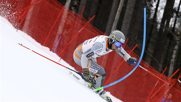 Kjetil Jansrud ve slalomov sti kombinace v Hinterstoderu.