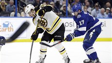 David Pastrák (vlevo) z Bostonu a Alex Killorn z Tampy.