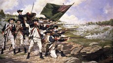 Delawarský regiment v bitv u Long Islandu v roce 1776. I tady si Amerika...