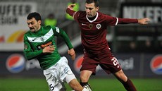 Lubo� Lou�ka (vlevo) v dresu Jablonce. Ve Spart�, která ho vychovala, p�sobil...