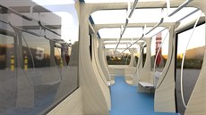 Interiér tramvaje na vodíkový pohon, kterou navrhli studenti ZU v Plzni...