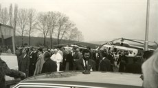 Papež Jan Pavel II. při návštěvě Velehradu v roce 1990 přiletěl vrtulníkem do...