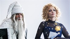 Matj Hádek a Anna Geislerová pi natáení pohádky O vánoní hvzd