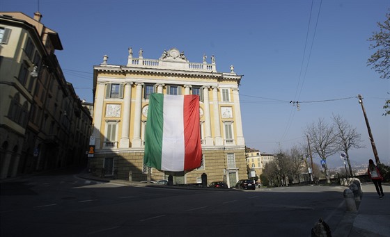 Bergamo je jedním z nejvíce zasaených mst v Itálii. (16. bezna 2020)