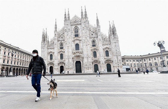 Vylidnný Milán v dob koronavirové krize (10. bezna 2020)