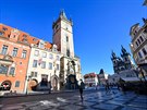 Orloj a Staromstské námstí bez turist. Ulice v centru Prahy zstaly v nedli...