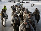 Americká námoní pchota na cviení Cold Response v Norsku