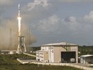 Start rakety Sojuz z kosmodromu Kourou ve Francouzské Guyan