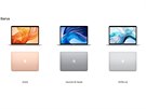 Barevné varianty MacBooku Air pro rok 2020