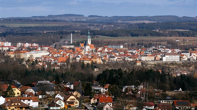 Vhled z Hlaky. Panorama Tbora z populrn rozhledny nad mstem