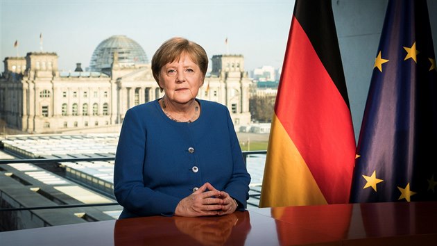 Nmeck kanclka Angela Merkelov v ojedinlm televiznm projevu oznaila pandemii koronaviru za nejvt vzvu, kter Nmecko el od druh svtov vlky. (18. bezna 2020)