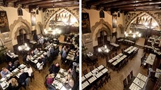 Pražský pivovar a restaurace U Fleků ve čtvrtek  (vlevo) a v pátek večer