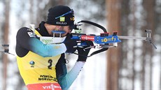 Martin Fourcade bhem stíhaky v Kontiolahti