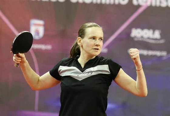 Stolní tenistka Hana Matelová se raduje z vítězství ve dvouhře na mistrovství...