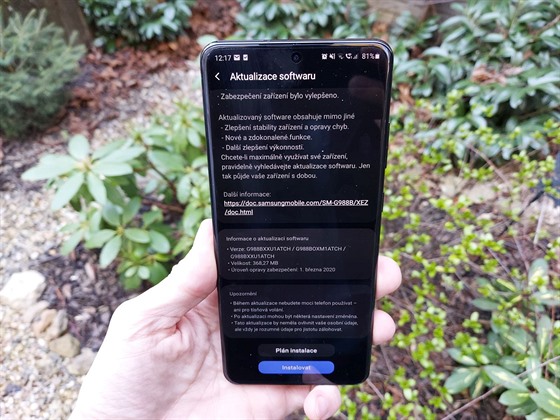 Aktualizace softwaru pro Samsung Galaxy S20 Ultra
