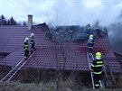 Požár chalupy ve Štítné nad Vláří na Zlínsku.