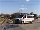 Nehoda vlaku s pevozovou sanitkou na Beneovsku. (25.3.2020)