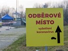 Odb�rov� m�sto k odeb�r�n� vzork� na zji�t�n� koronaviru v Doma�lick� nemocnici...