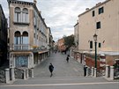 Prázdné ulice v italských Benátkách (22. bezna 2020)