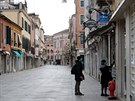Prázdné ulice v italských Benátkách (22. března 2020)