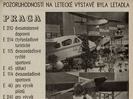 Reklamy leteckých výrobců, Československo, 1918 až 1939