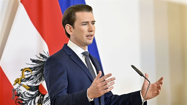 Rakousk kancl Sebastian Kurz na tiskov konferenci o en koronaviru ve Vdni. (24. bezna 2020)