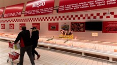 Vyprodaný supermarket v polském Gda�sku (12. b�ezna 2020)