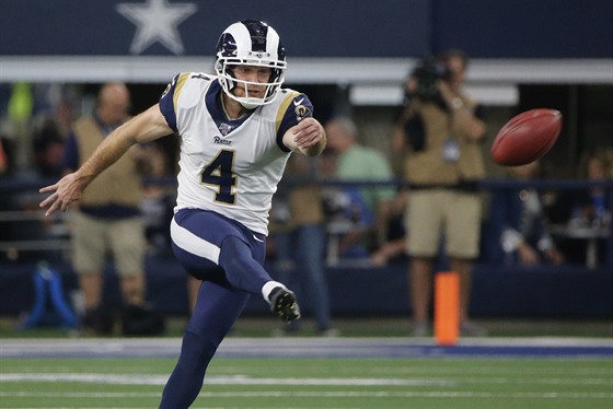 Greg Zuerlein, kicker Los Angeles Rams, v akci