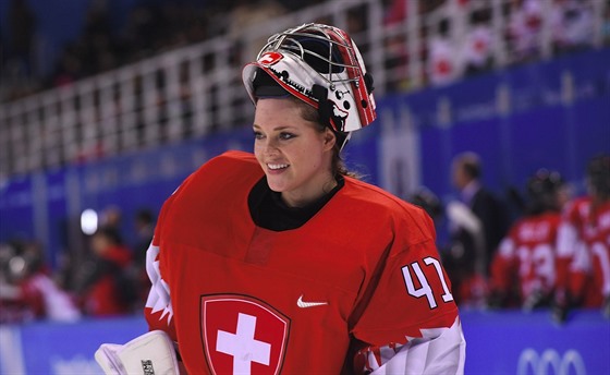 Florence Schellingová v brance výcarské hokejové reprezentace.