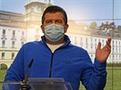 Ministr vnitra Jan Hamek vystoupil na tiskov konferenci po jednn vldy. Na...