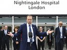 Britský ministr zdravotnictví Matt Hancock hovoí na slavnostním otevení NHS...