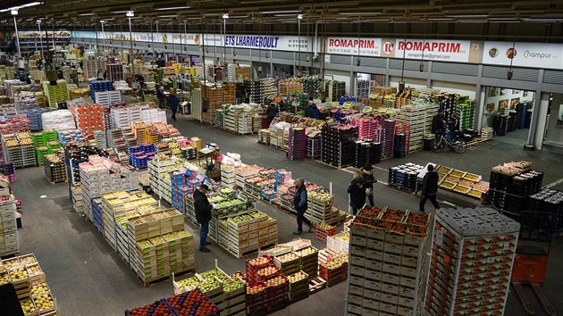 Mezinrodn trh s erstvmi potravinami Rungis na okraji Pae (15. bezna 2020)