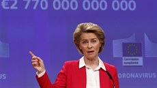 Šéfka Evropské komise Ursula von der Leyenová hovoří na konferenci k akutální...