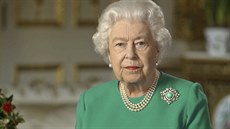 Královna Alžběta II. během zvláštního projevu k národu kvůli pandemii...