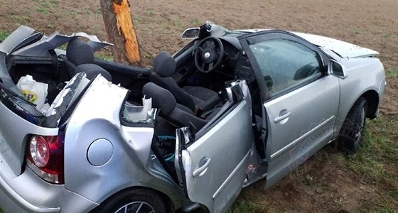 Auto vyjelo ze silnice u Rosic na Chrudimsku a narazilo do stromu (19. dubna...