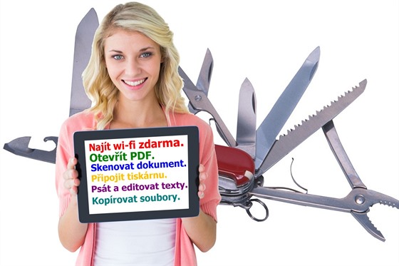 Tablet jako univerzální nástroj pro v�echny mo�né �innosti.