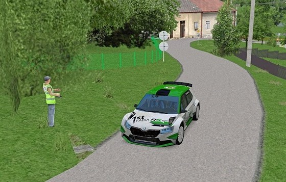 Takhle bude vypadat prjezd závodního vozu virtuální rychlostní zkoukou Vinec...