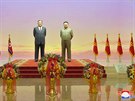 Oslavy dne narození zakladatele KLDR Kima Ir-sena. Souasný severokorejský...