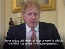 Boris Johnson dkuje lékam za svj ivot