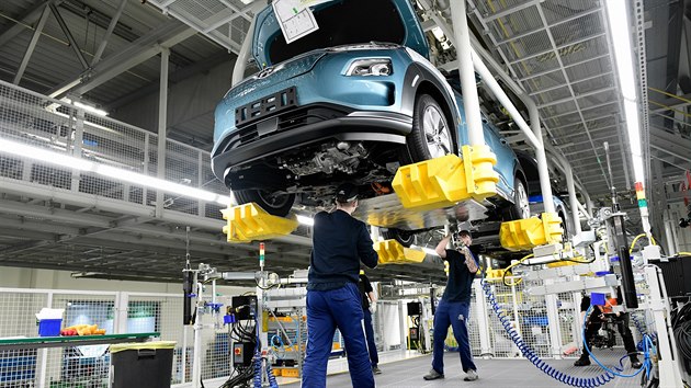 Výroba aut v automobilce Hyundai Motor v Nošovicích. (14. dubna 2020)