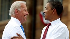 Barack Obama a Joe Biden bhem prezidentské kampan v roce 2008 (23. srpen 2008)
