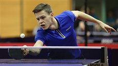 Stolní tenista Tomáš Polanský se soustředí na úder na mistrovství republiky v...
