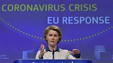 Předsedkyně Evropské komise Ursula von der Leyenová na tiskové konferenci o...