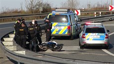 Nehoda motorkáe na Praském okruhu. (11. dubna 2020)