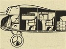 Aero A.35, návrh úpravy prototypu pro dopravu cestujících. Zobrazení oken...