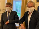 Premiér Andrej Babi se na zámku v Lánech na Kladensku setkal s prezidentem...