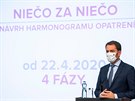 Slovenský premiér Igor Matovi na tiskové konferenci pedstavil plán uvolování...